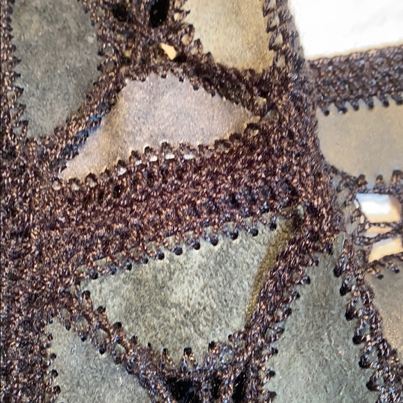 Lovely Crocheted Leather Scarf - Picture 6 of 6